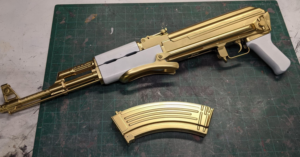 Gold Rifle Profile Ak 47 Gold Gun